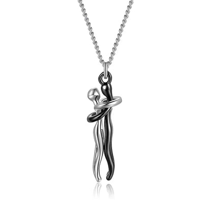 Necklace with Embracing Pendant for Timeless Symbol of Love