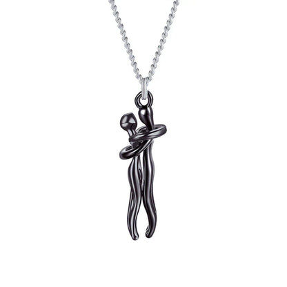 Necklace with Embracing Pendant for Timeless Symbol of Love