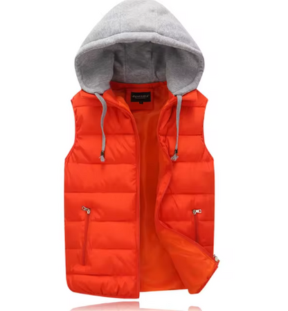 Men's Padded Gilet with Hood for Warmth and Casual Comfort