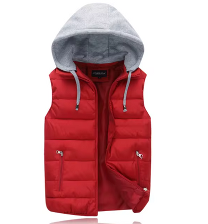 Men's Padded Gilet with Hood for Warmth and Casual Comfort