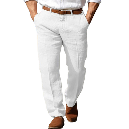 Linen Pants Men Breathable Summer Trousers with Modern Fit