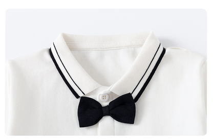 Chic Boys' 3-Piece Suit for Blue Shirt, Waistcoat and Trousers with Bow Tie