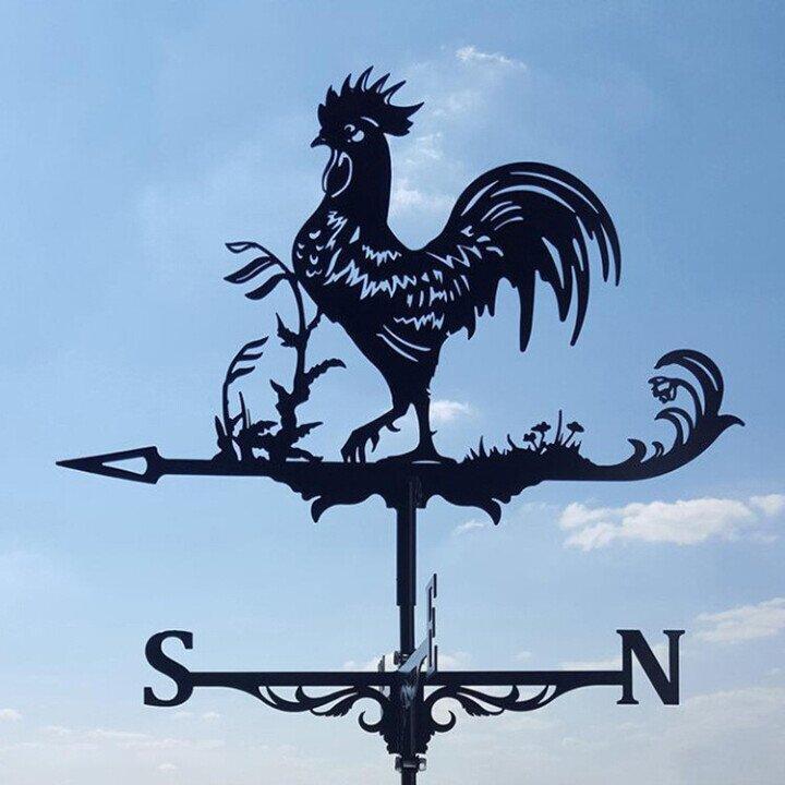 Metal Weather Vane with Animal Silhouette for Garden and Roof Decoration