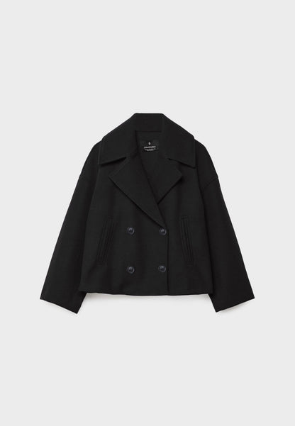 Short Double-Breasted Ladies' Jacket with an Elegant Fit for Autumn Winter