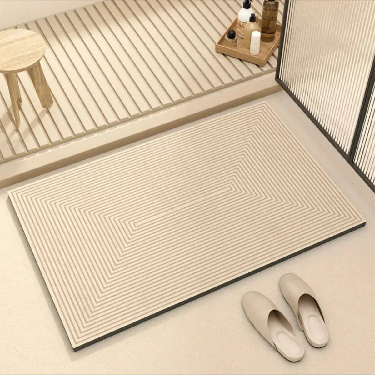 Mat with Quick-Drying Bath Non-Slip Backing for a Safe Bathroom