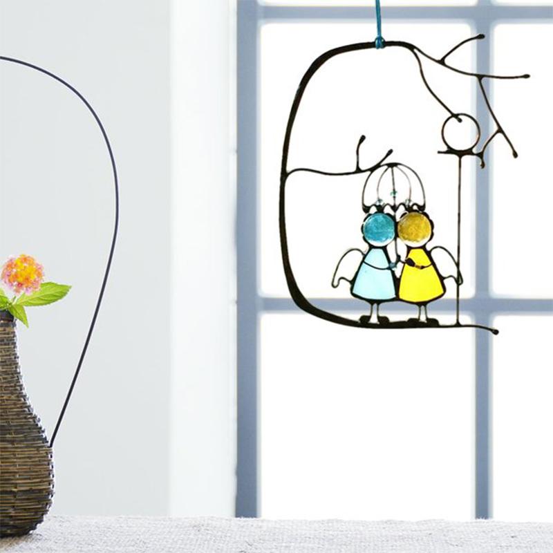 Light with Glass Sun Catcher with Decorative Design for Atmospheric Reflections Indoors