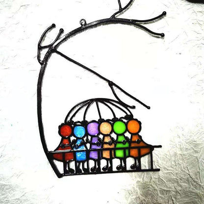 Light with Glass Sun Catcher with Decorative Design for Atmospheric Reflections Indoors