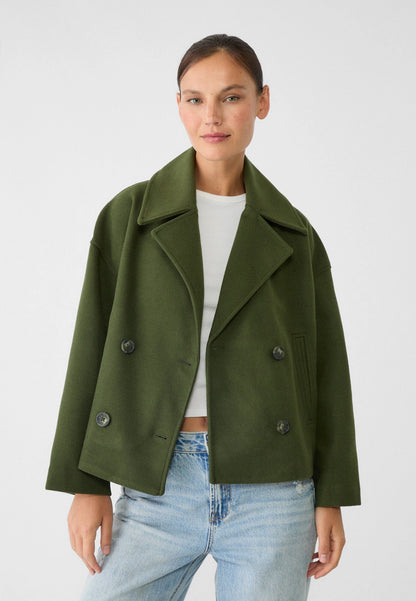 Short Double-Breasted Ladies' Jacket with an Elegant Fit for Autumn Winter