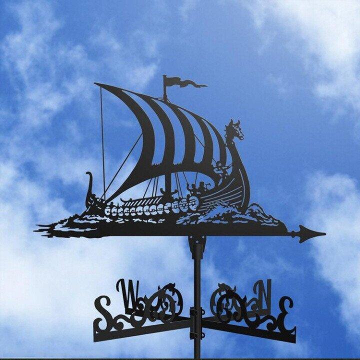 Metal Weather Vane with Animal Silhouette for Garden and Roof Decoration