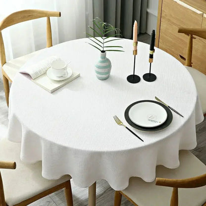 Linen Tablecloth with Woven Texture for a Stylish and Practical Table