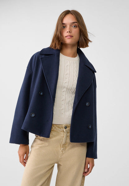 Short Double-Breasted Ladies' Jacket with an Elegant Fit for Autumn Winter