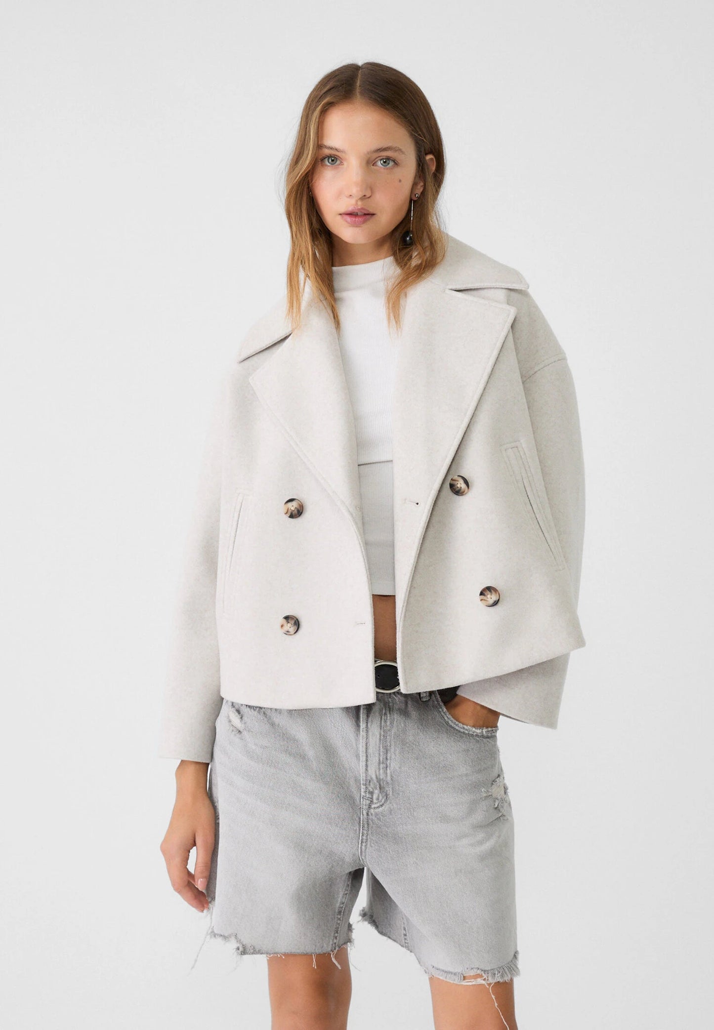 Short Double-Breasted Ladies' Jacket with an Elegant Fit for Autumn Winter