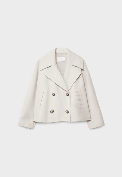 Short Double-Breasted Ladies' Jacket with an Elegant Fit for Autumn Winter