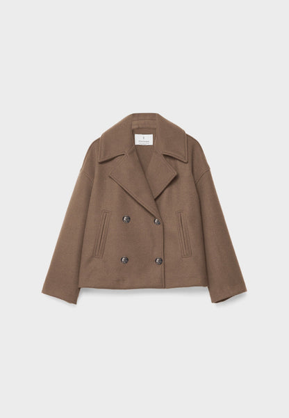 Short Double-Breasted Ladies' Jacket with an Elegant Fit for Autumn Winter