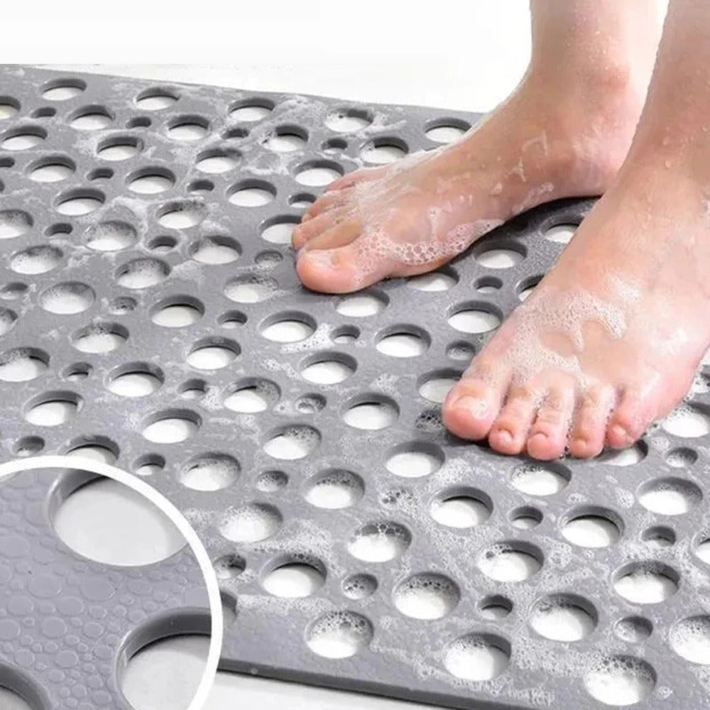 Cups with Anti-Slip Shower Mat with Suction and Water Drainage for Bathroom Safety