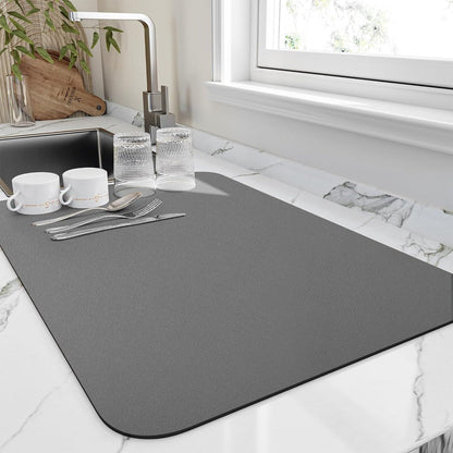 Mat with Fast-Drying Diatomaceous Draining Design for Kitchen Worktop and Sink