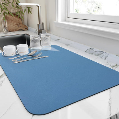 Mat with Fast-Drying Diatomaceous Draining Design for Kitchen Worktop and Sink
