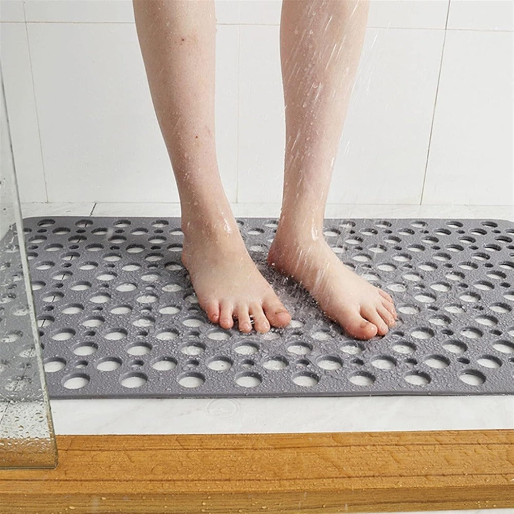 Cups with Anti-Slip Shower Mat with Suction and Water Drainage for Bathroom Safety