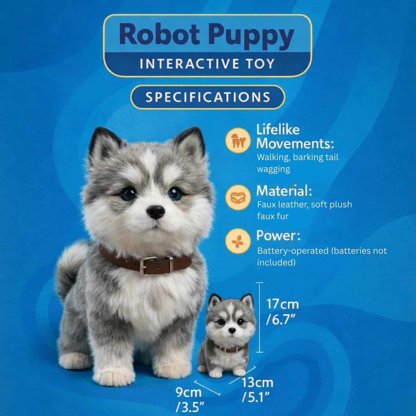 Interactive Robot Puppy with Realistic Actions for Playful Learning