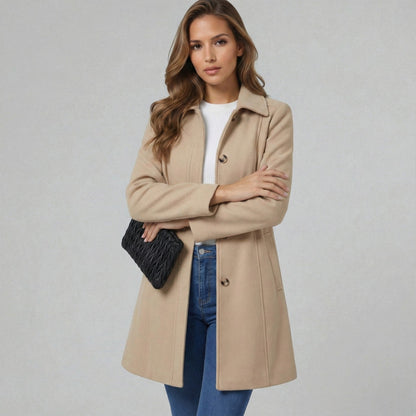 Elegant Women's Coat with a-Line for Warm Comfort and Timeless Appeal