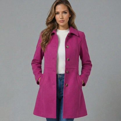 Elegant Women's Coat with a-Line for Warm Comfort and Timeless Appeal