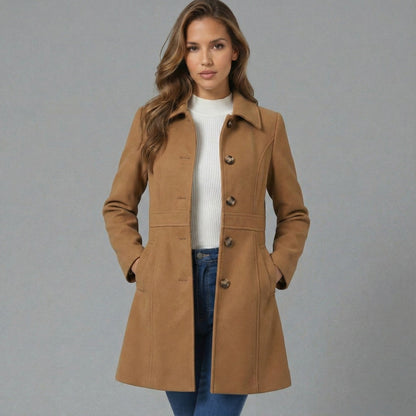 Elegant Women's Coat with a-Line for Warm Comfort and Timeless Appeal