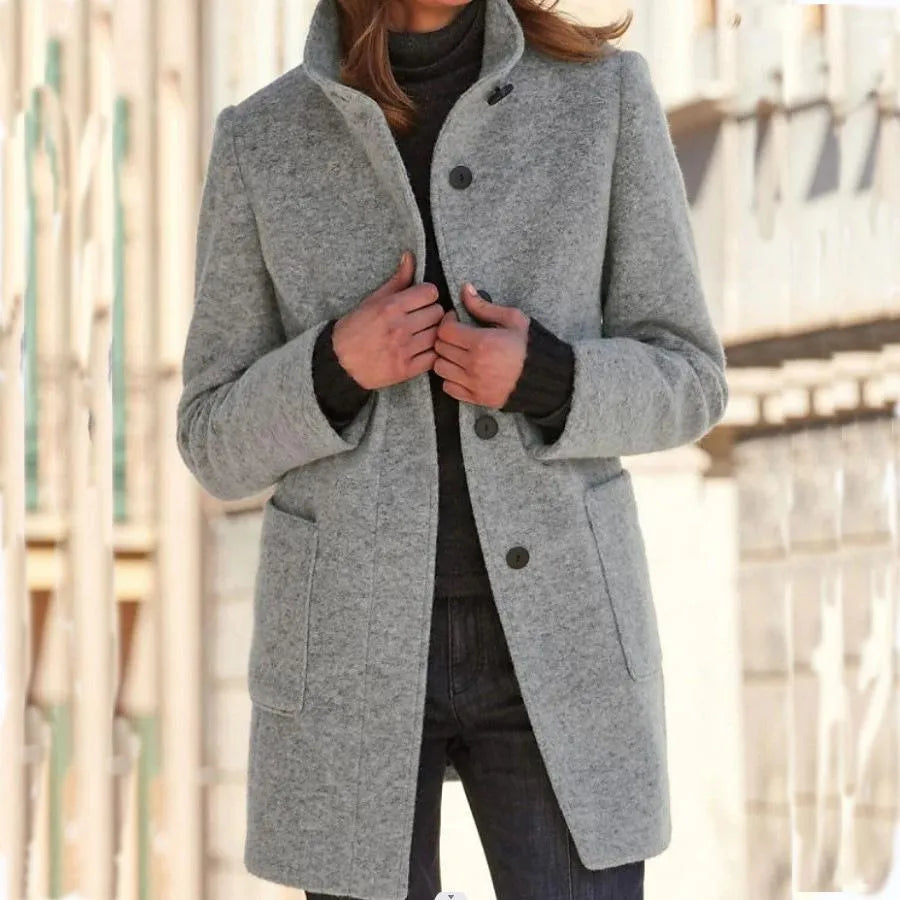 Elegant Long Coat for Women with Timeless Fit and Comfort