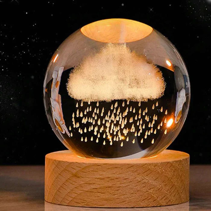 Night Light 3D Moon Lamp with Astronaut Decoration and Warm LED
