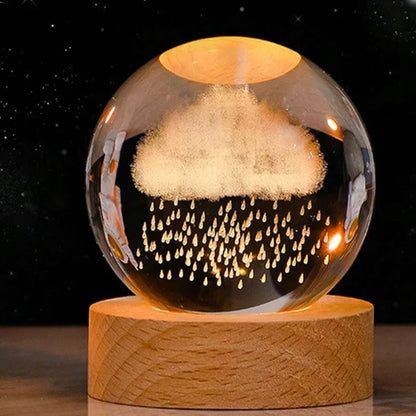 Night Light 3D Moon Lamp with Astronaut Decoration and Warm LED