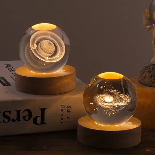 Night Light 3D Moon Lamp with Astronaut Decoration and Warm LED