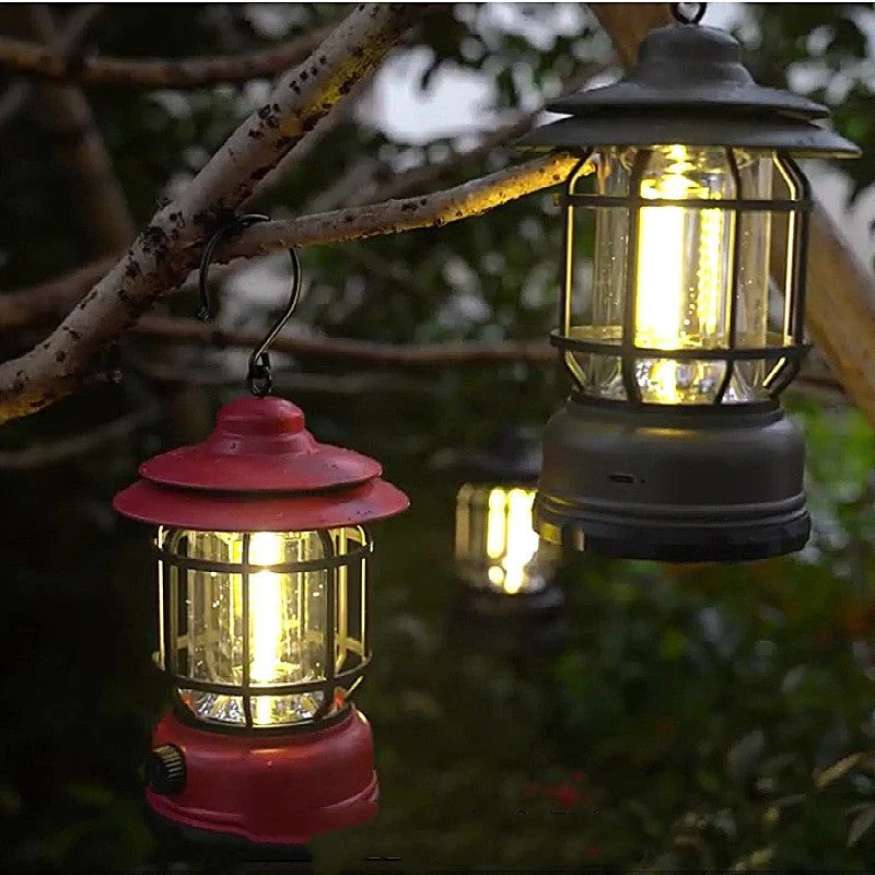 Lantern with Rechargeable Camping Dimmable LED and Vintage Design