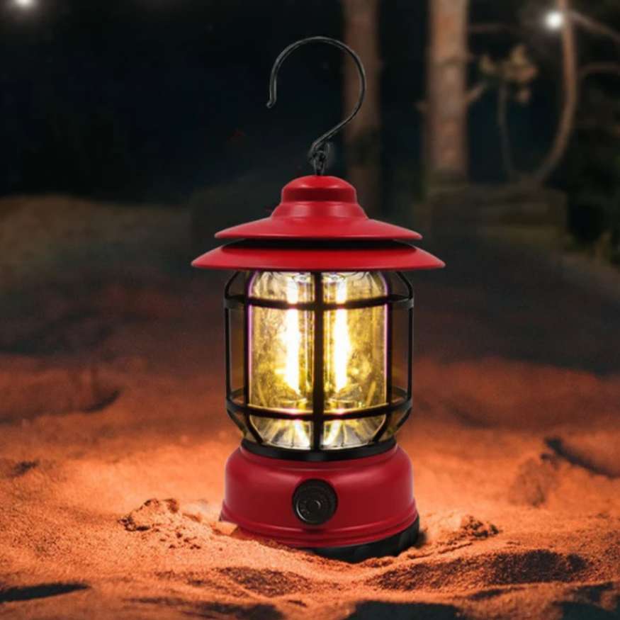 Lantern with Rechargeable Camping Dimmable LED and Vintage Design