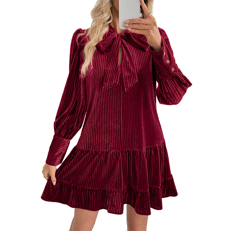 Ladies a-Line Dress with Long Sleeves for Elegant and Comfortable