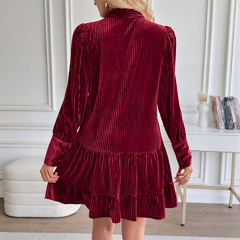 Ladies a-Line Dress with Long Sleeves for Elegant and Comfortable