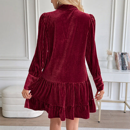 Ladies a-Line Dress with Long Sleeves for Elegant and Comfortable