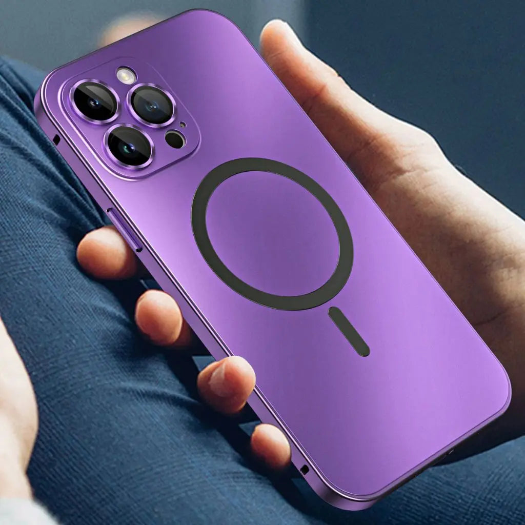 Case with Magnetic Metal Phone Design for Iphone with Slim and Protective Design