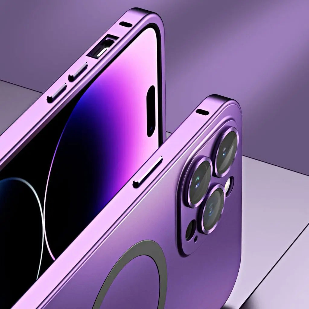 Case with Magnetic Metal Phone Design for Iphone with Slim and Protective Design