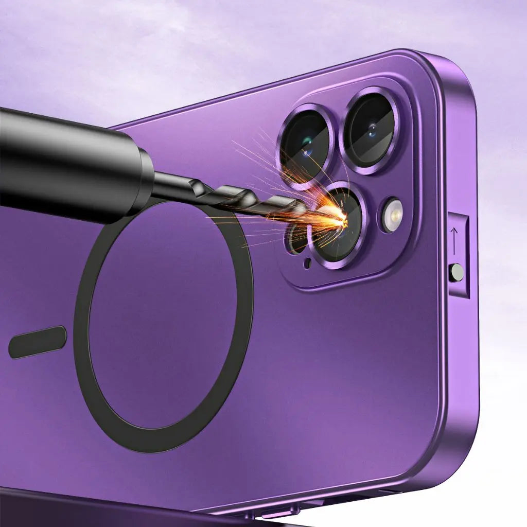 Case with Magnetic Metal Phone Design for Iphone with Slim and Protective Design