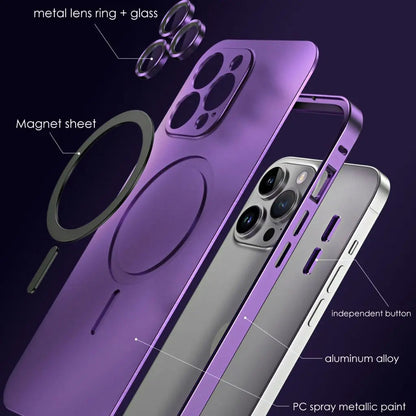 Case with Magnetic Metal Phone Design for Iphone with Slim and Protective Design