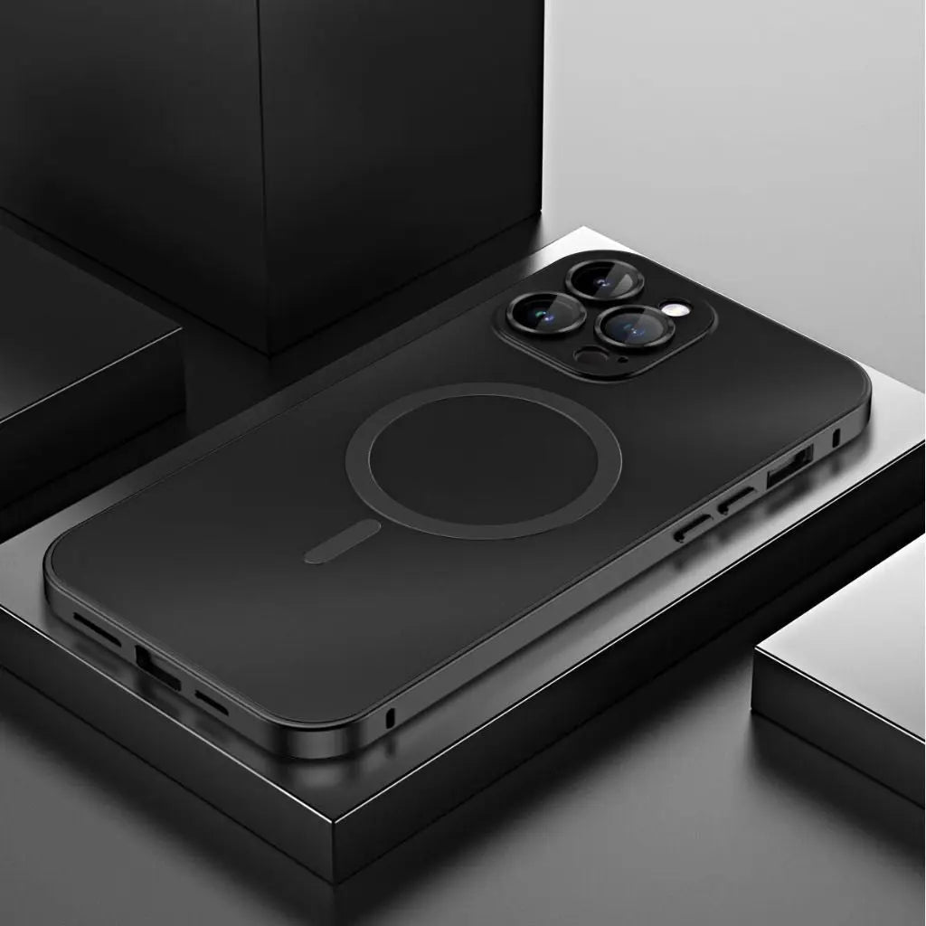 Case with Magnetic Metal Phone Design for Iphone with Slim and Protective Design