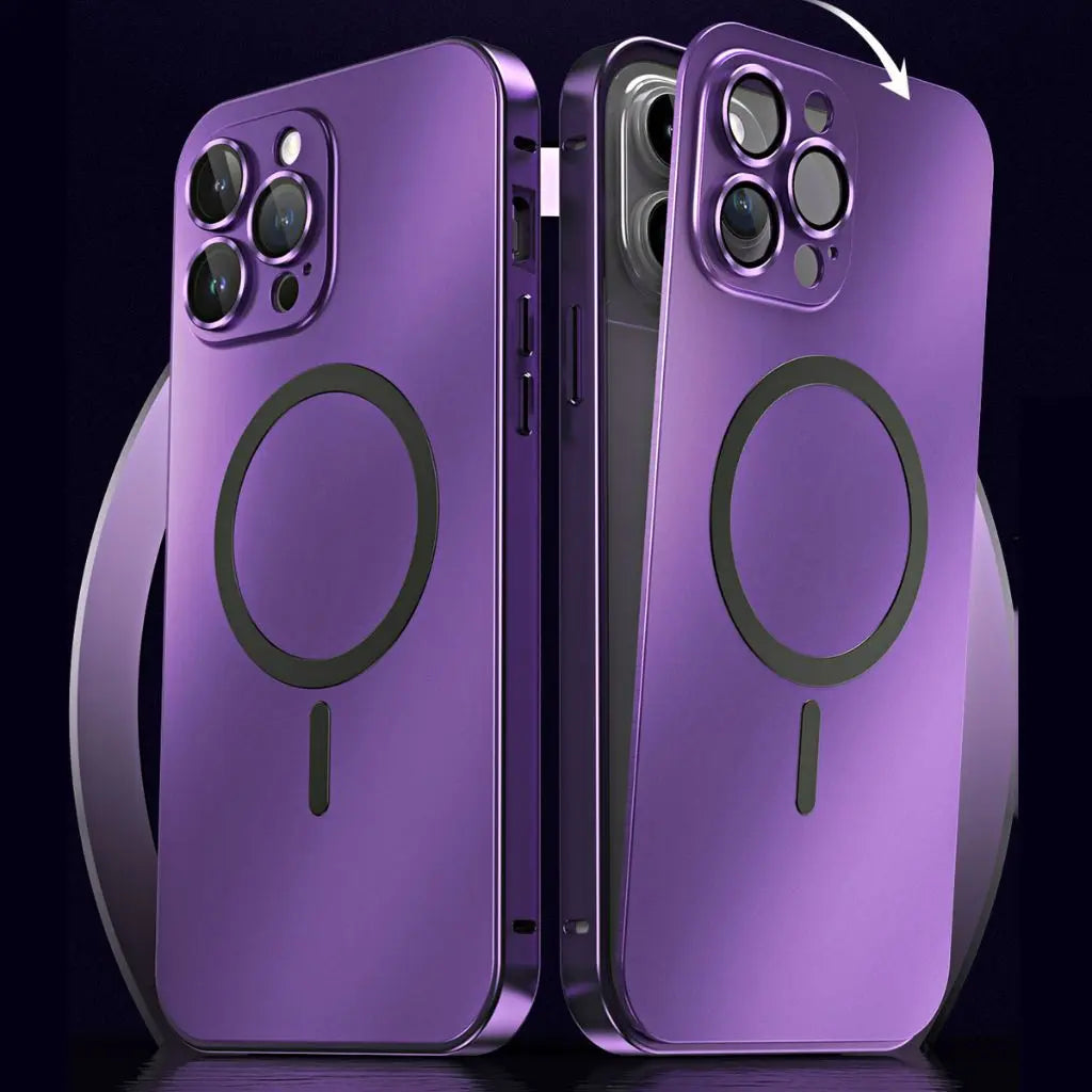 Case with Magnetic Metal Phone Design for Iphone with Slim and Protective Design