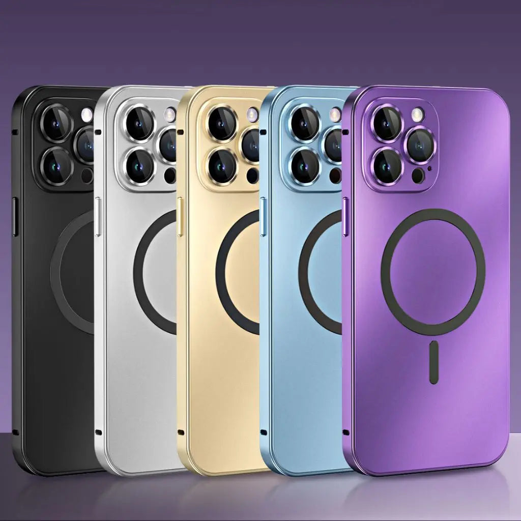 Case with Magnetic Metal Phone Design for Iphone with Slim and Protective Design