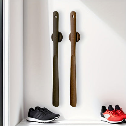 Minimalist Wooden Shoe Horn with Wall Mount