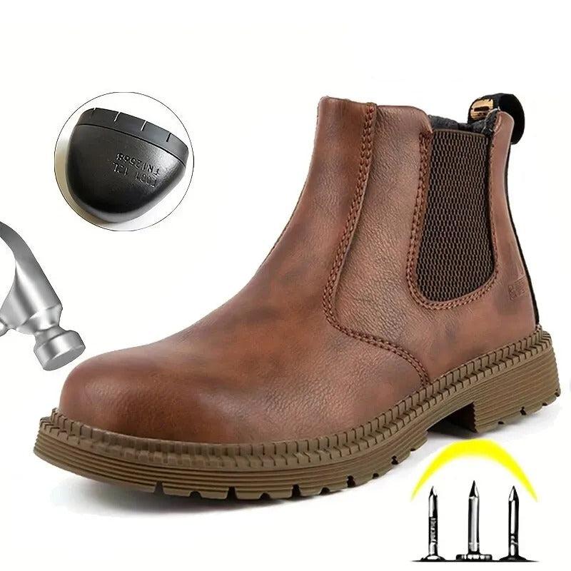 Shoes with Waterproof Safety Design for Men with Steel Toe for Slip-Resistant Work Shoes
