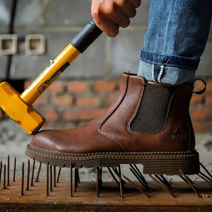 Shoes with Waterproof Safety Design for Men with Steel Toe for Slip-Resistant Work Shoes