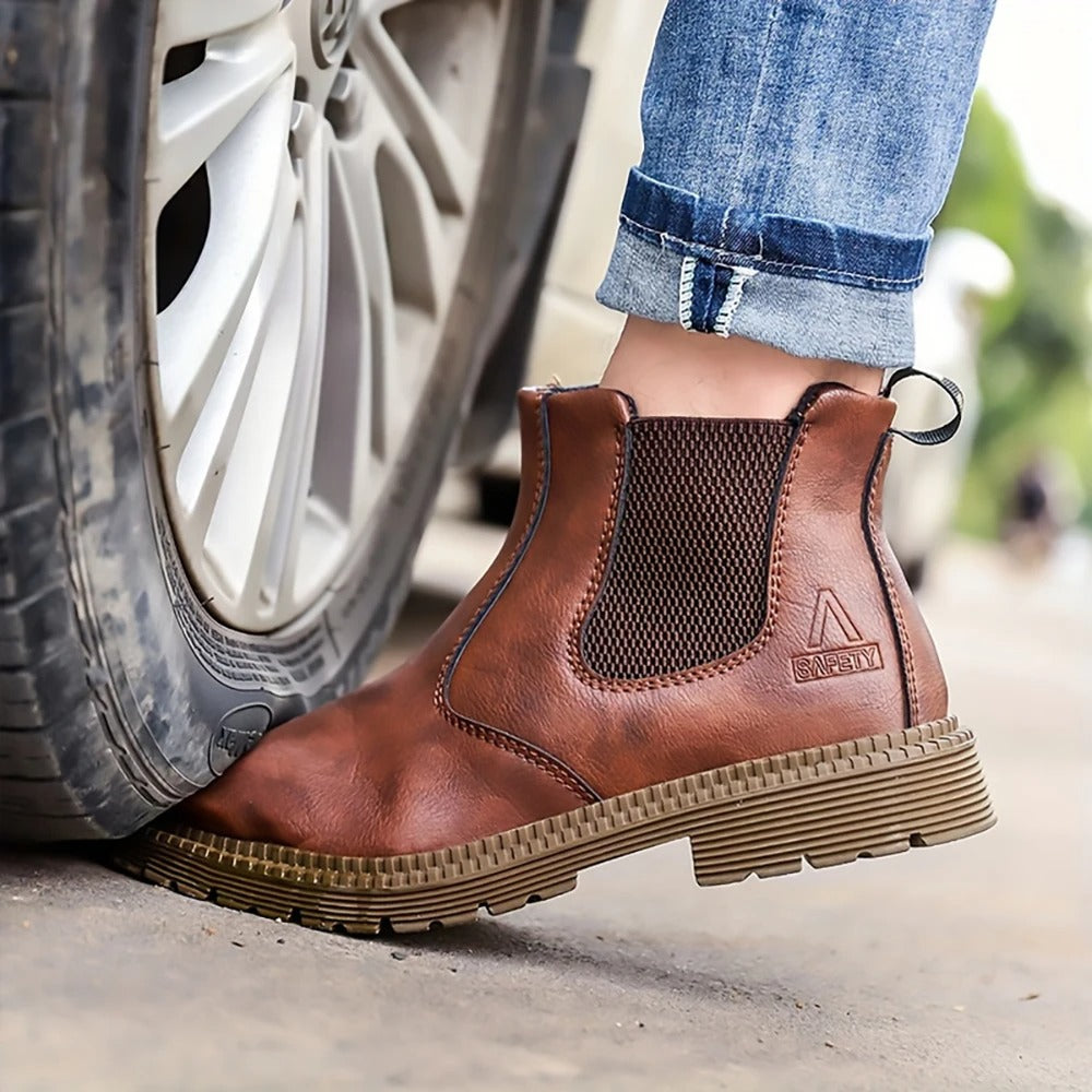 Shoes with Waterproof Safety Design for Men with Steel Toe for Slip-Resistant Work Shoes