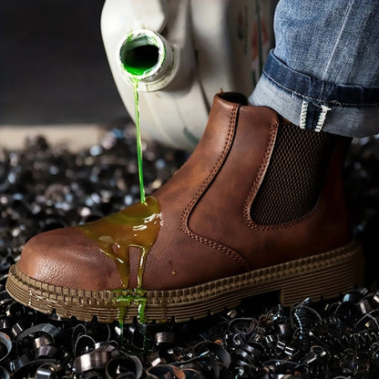 Shoes with Waterproof Safety Design for Men with Steel Toe for Slip-Resistant Work Shoes