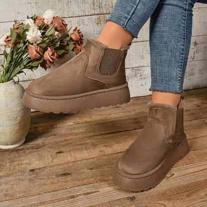 Boots with Ladies' Ankle Warm Lining for Comfortable Winter Boots with Non-Slip Sole
