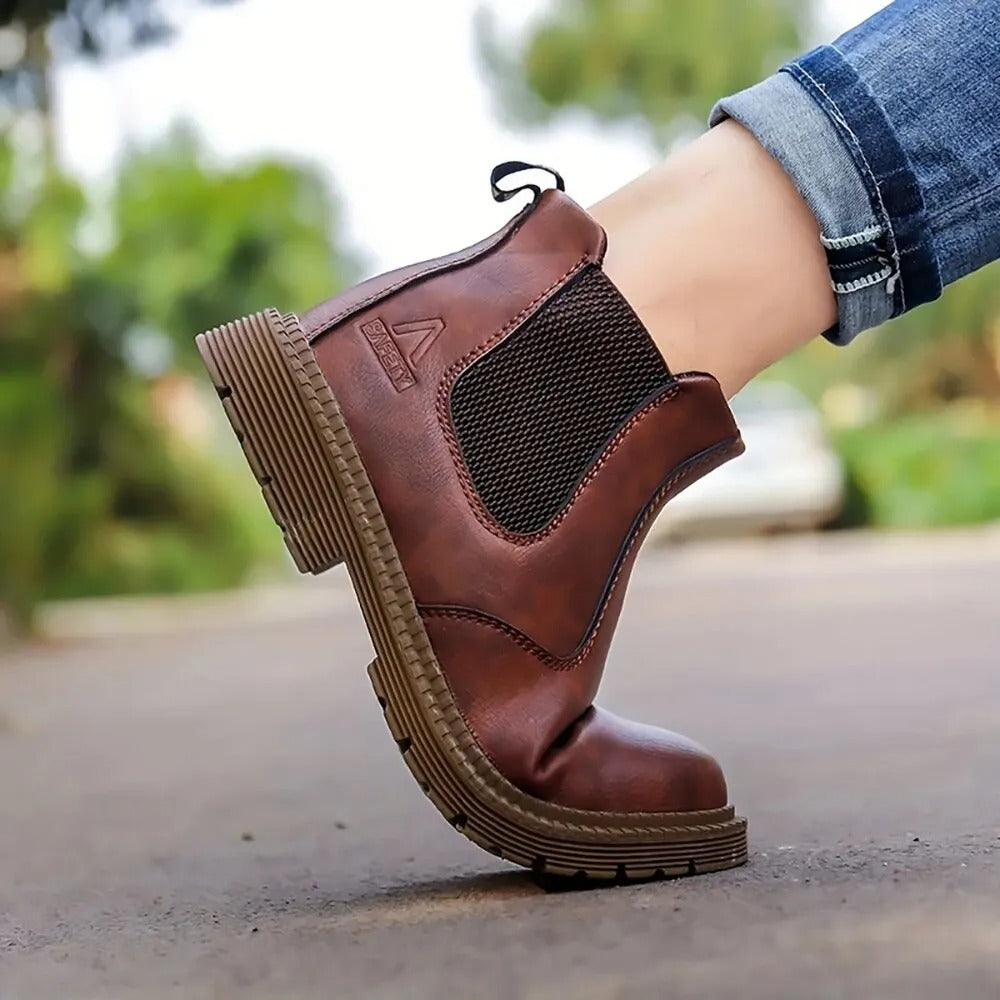 Shoes with Waterproof Safety Design for Men with Steel Toe for Slip-Resistant Work Shoes