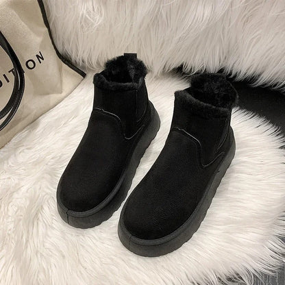Boots with Ladies' Ankle Warm Lining for Comfortable Winter Boots with Non-Slip Sole